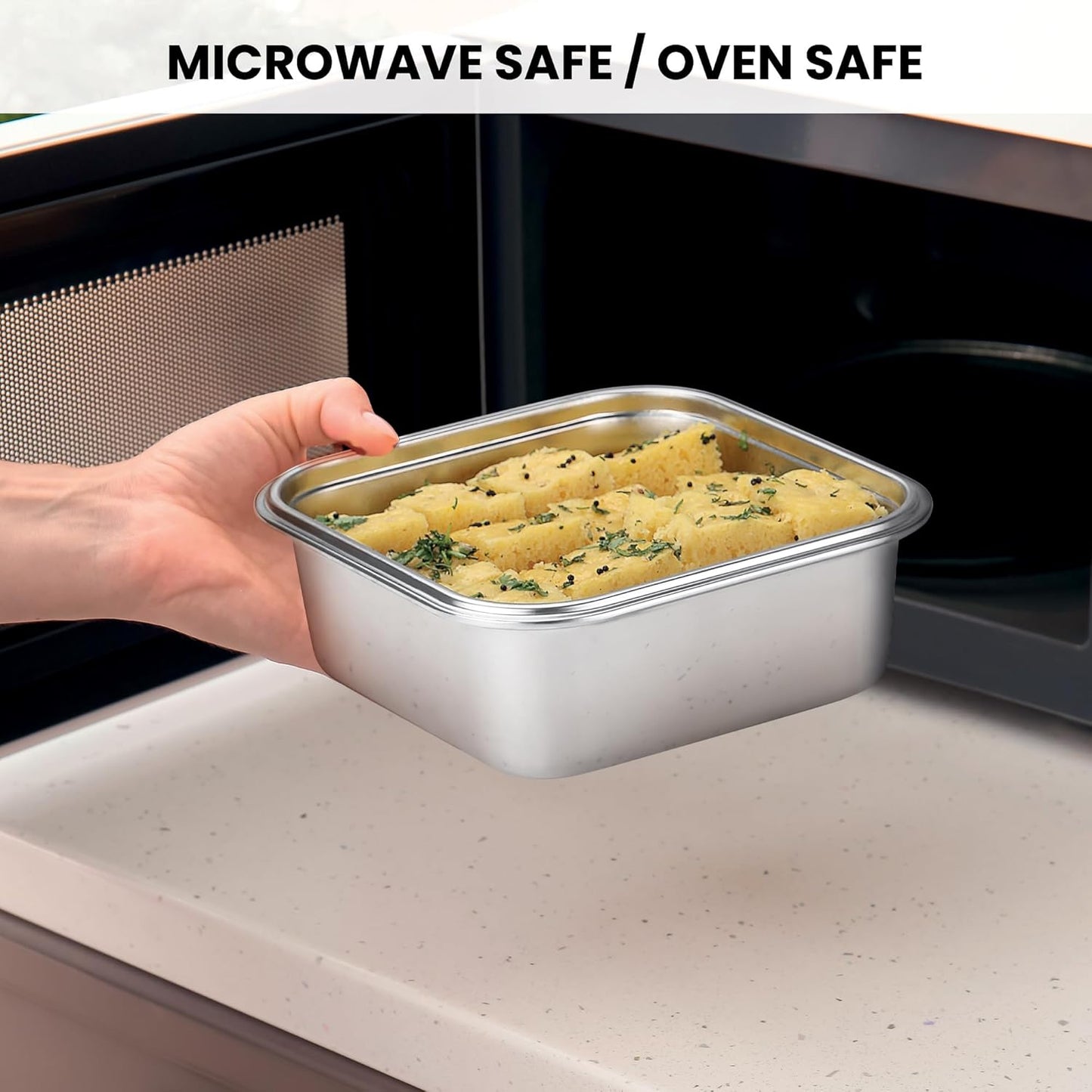 Milton Modulo Stainless Steel Rectangular Microwavable Container