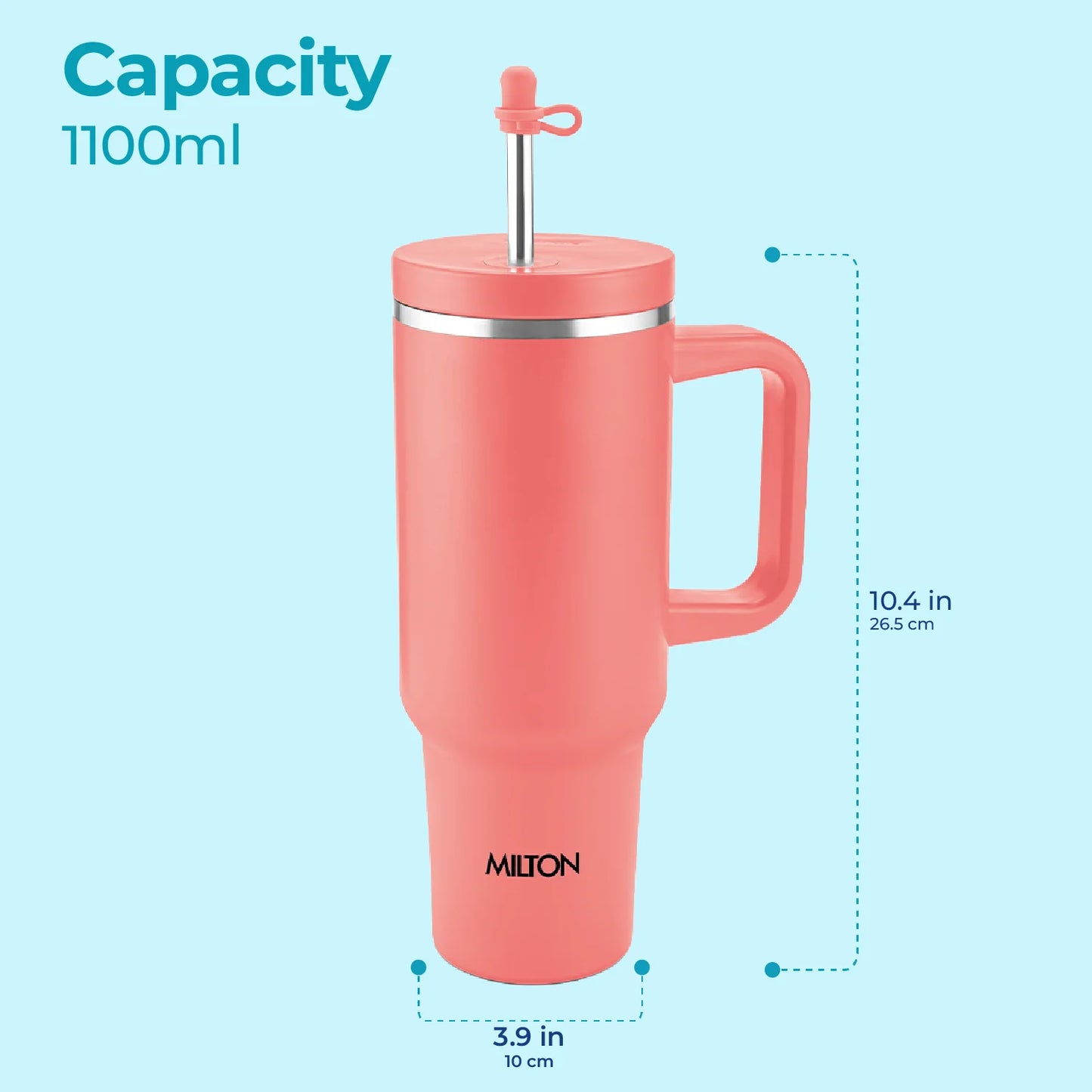 Milton My Tumbler 1200 Thermal Vacuum Insulated Mug with Stainless Steel Straw Sipper