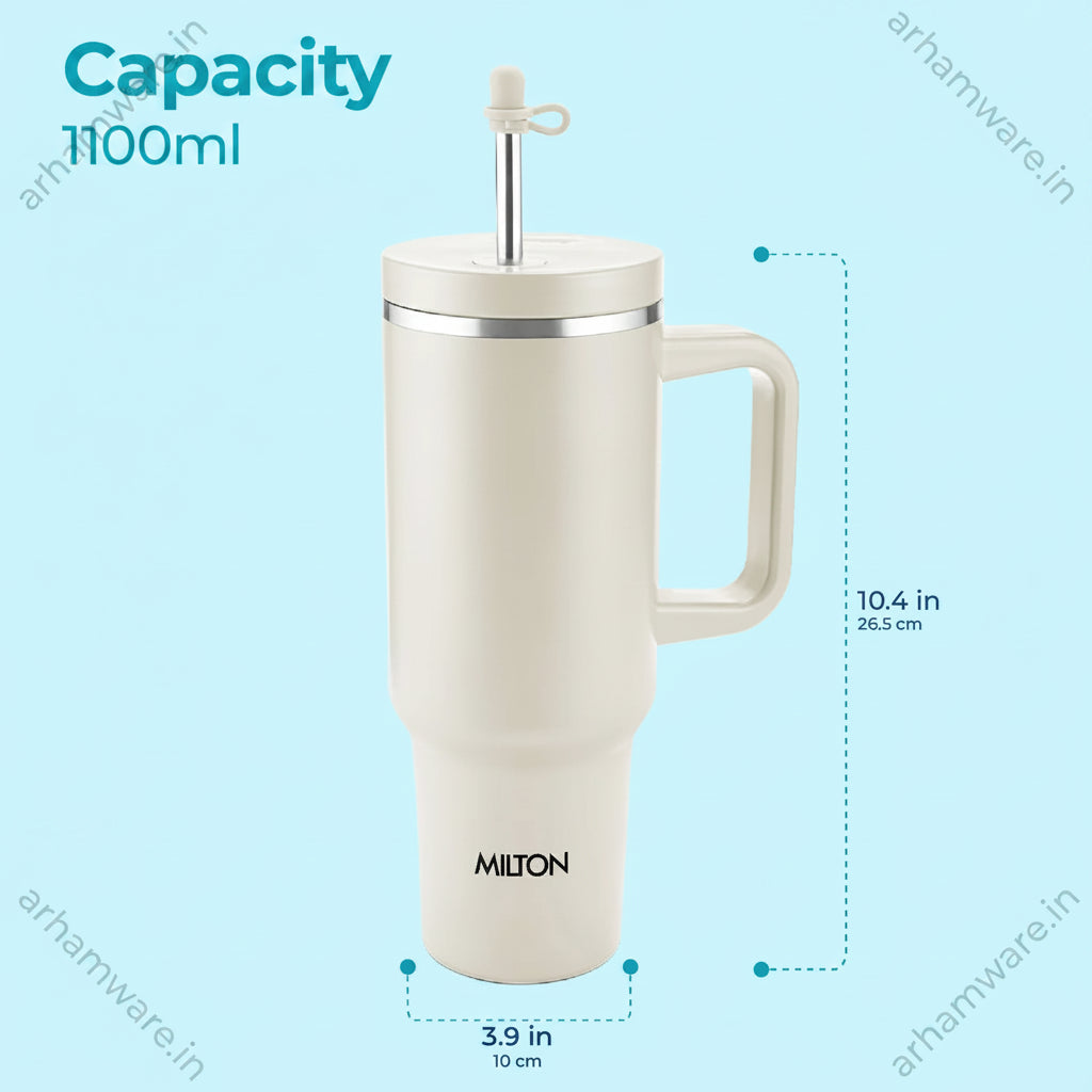 Milton My Tumbler 1200 Thermal Vacuum Insulated Mug with Stainless Steel Straw Sipper
