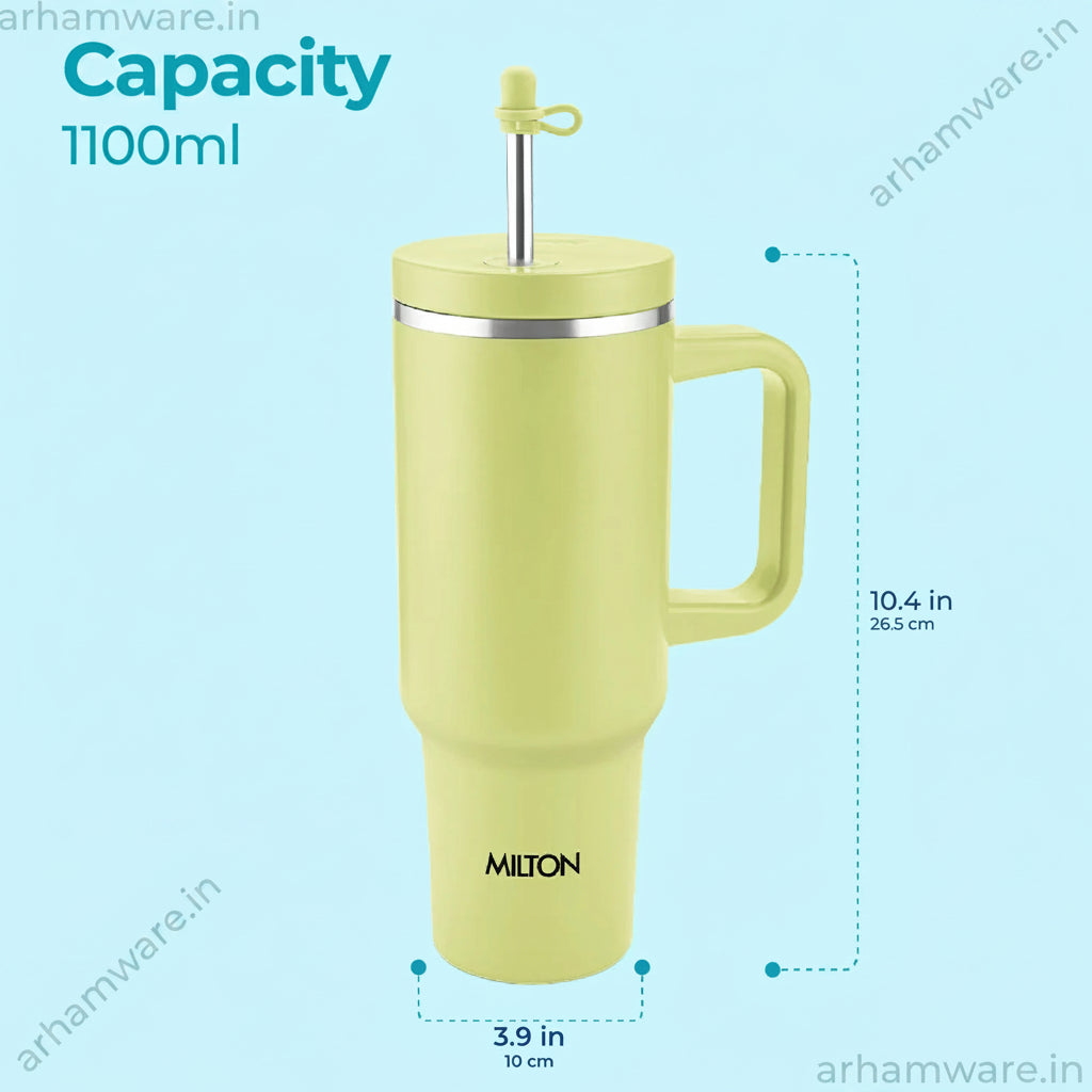 Milton My Tumbler 1200 Thermal Vacuum Insulated Mug with Stainless Steel Straw Sipper