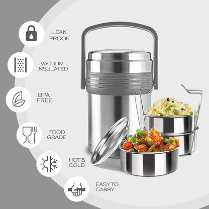 Milton Opus 3 Thermal Vacuum Insulated Tiffin Box Set of 3
