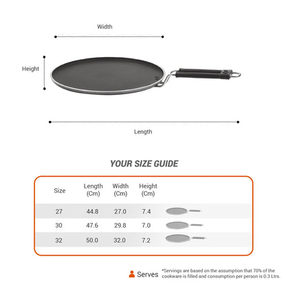 Milton Procook Black Pearl Induction Non Stick Flat Tawa