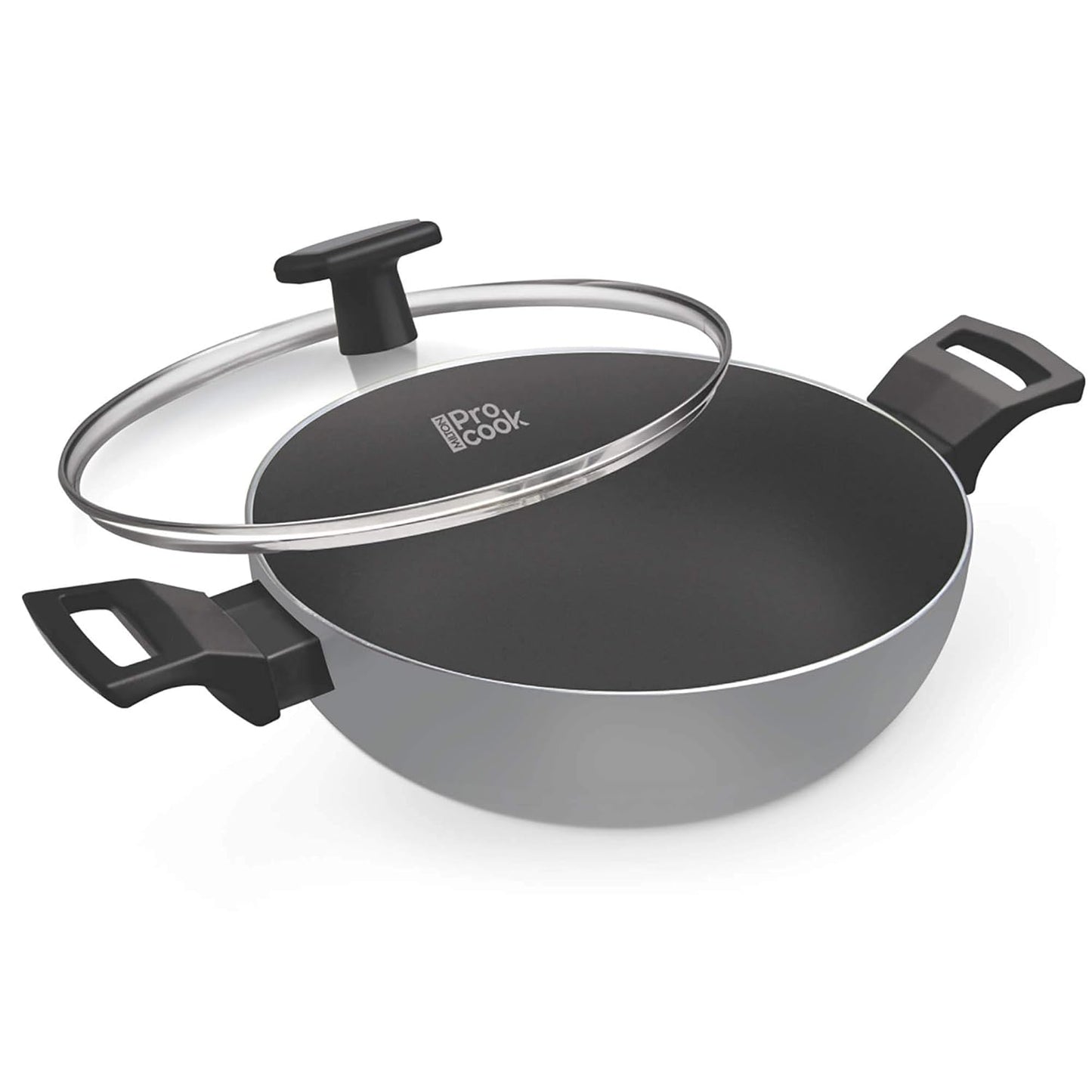 Milton Procook Black Pearl Induction Kadai with Glass Lid