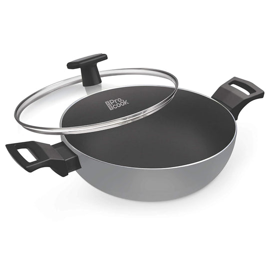 Milton Procook Black Pearl Induction Kadai with Glass Lid