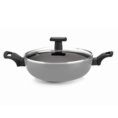Milton Procook Black Pearl Induction Kadai with Glass Lid