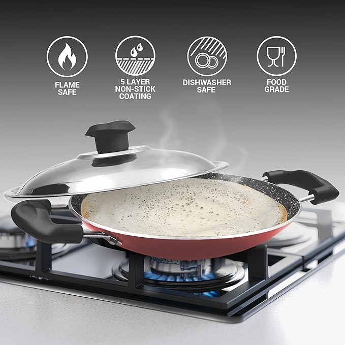 Milton Procook Granito Non Induction Appachatty with Stainless Steel Lid