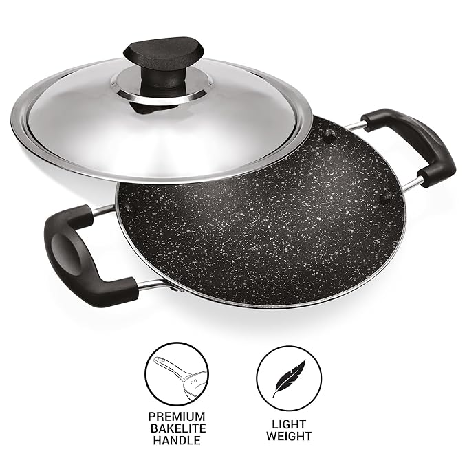 Milton Procook Granito Non Induction Appachatty with Stainless Steel Lid