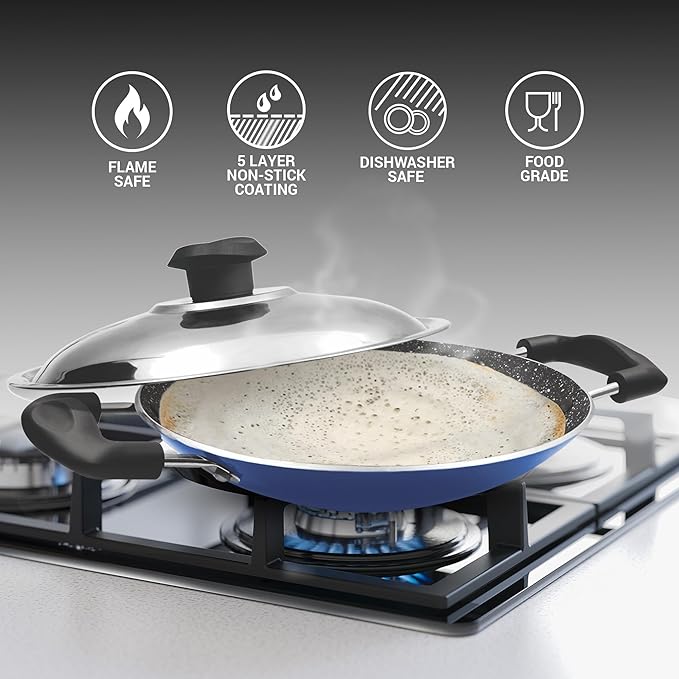 Milton Procook Granito Non Induction Appachatty with Stainless Steel Lid