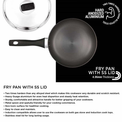 Milton Procook Hard Anodised Fry Pan with ss Lid