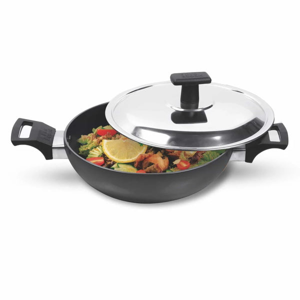 Milton Procook Hard Anodised Kadai with ss Lid