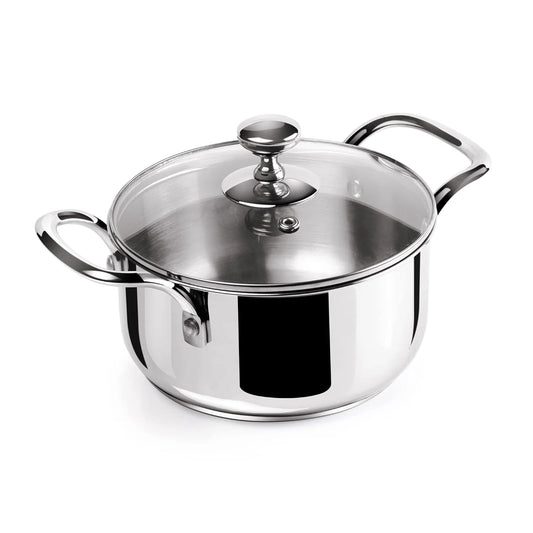 Milton Procook Stainless Steel Casserole with Glass Lid