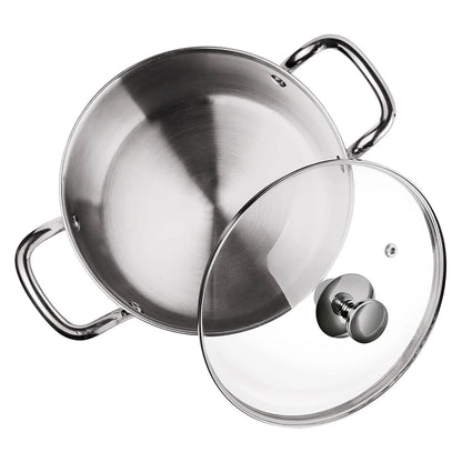 Milton Procook Stainless Steel Casserole with Glass Lid