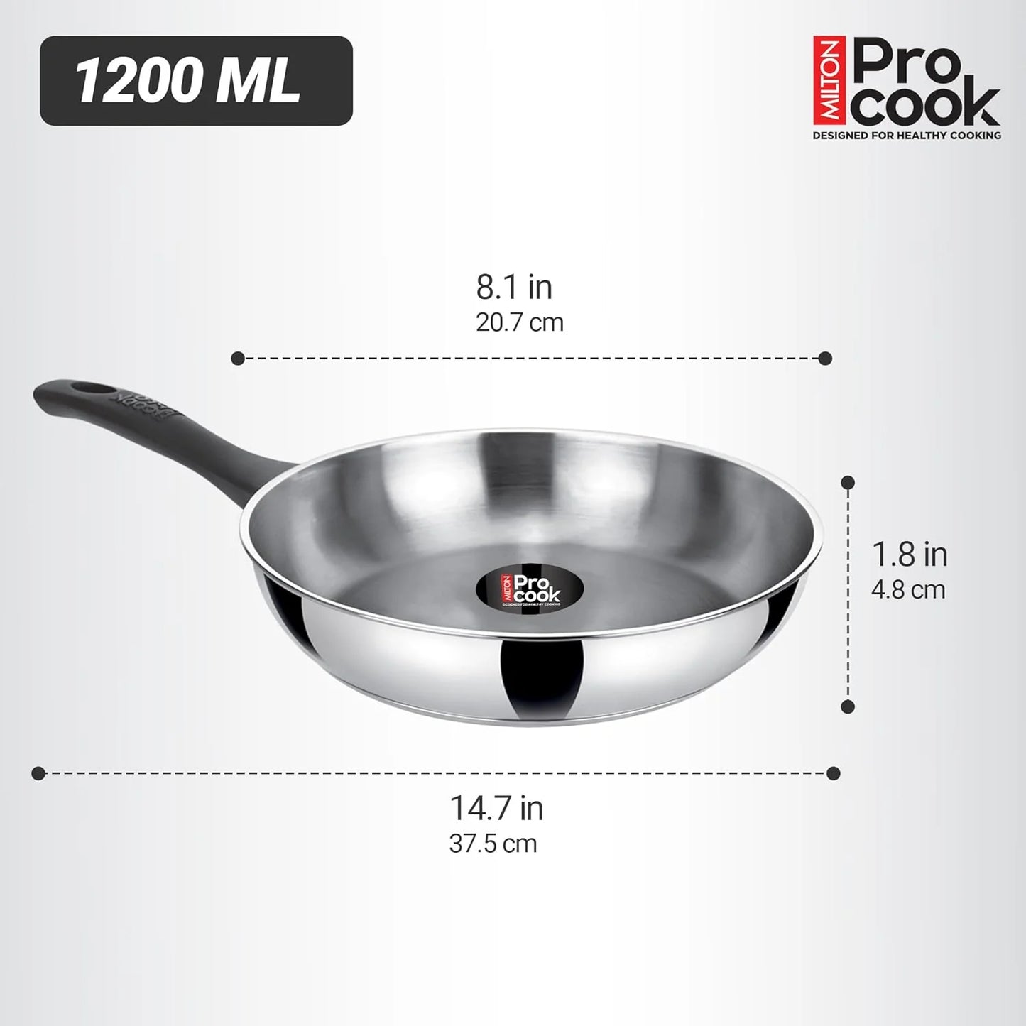 Milton Procook Stainless Steel Fry Pan Backelite Handle