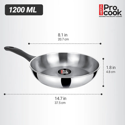 Milton Procook Stainless Steel Fry Pan Backelite Handle