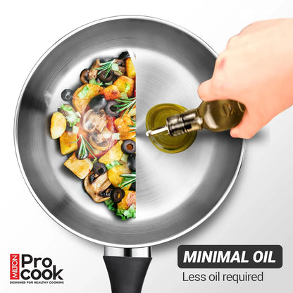 Milton Procook Stainless Steel Fry Pan Backelite Handle