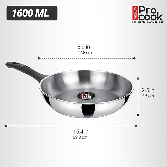 Milton Procook Stainless Steel Fry Pan Backelite Handle