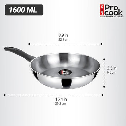 Milton Procook Stainless Steel Fry Pan Backelite Handle