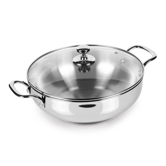 Milton Procook Stainless Steel Kadhai with Glass Lid