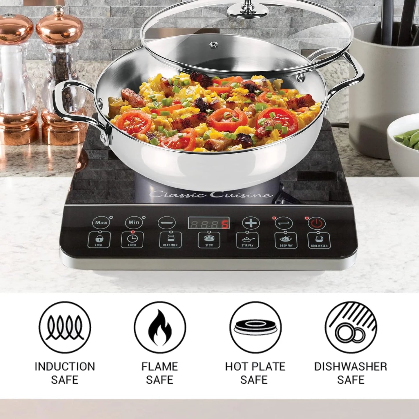 Milton Procook Stainless Steel Kadhai with Glass Lid