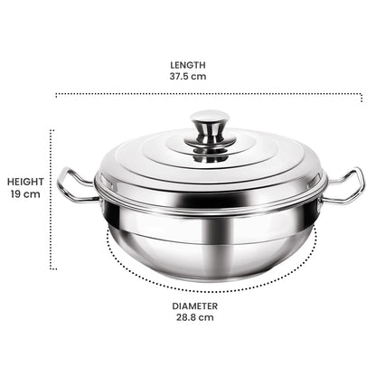 Milton Procook Stainless Steel Sandwich Bottom Multi-Kadhai with Lid and 6 Attachments