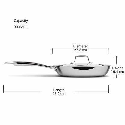 Milton Procook Tri-Ply Steel Fry Pan with SS Lid