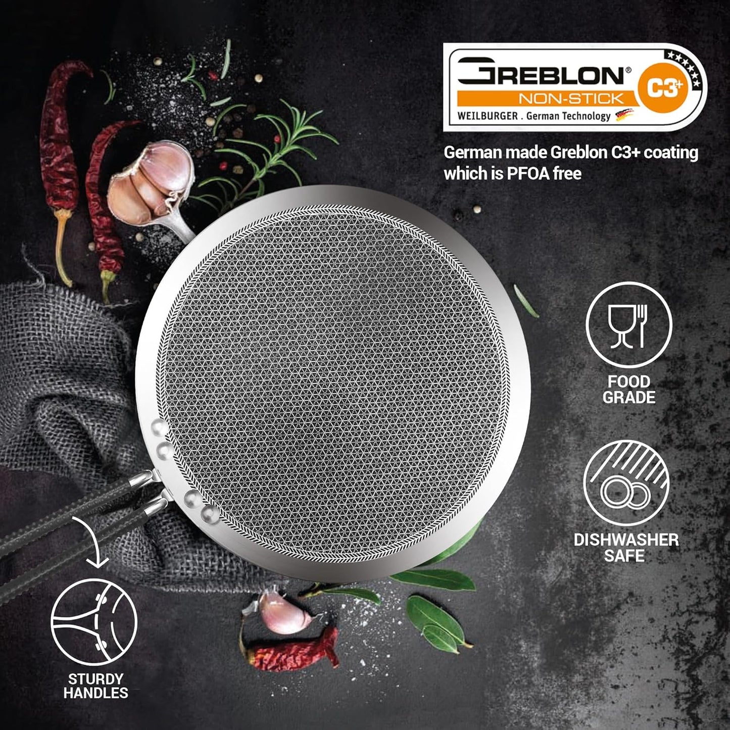 Milton Procook Tri-ply Hexa Tech Concave Tawa