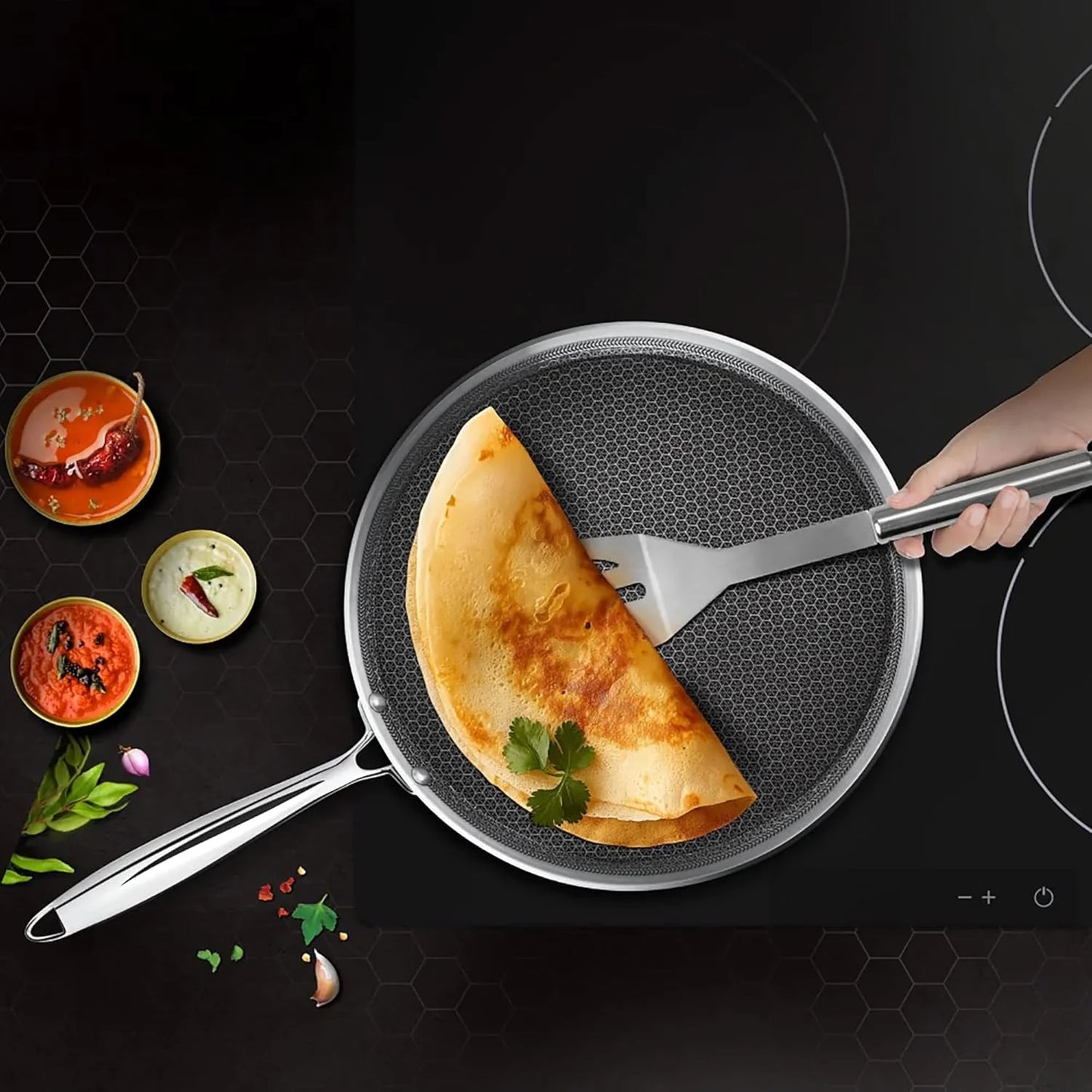 Milton Procook Tri-ply Hexa Tech Omni Tawa (Honey Comb Non Stick Structure)