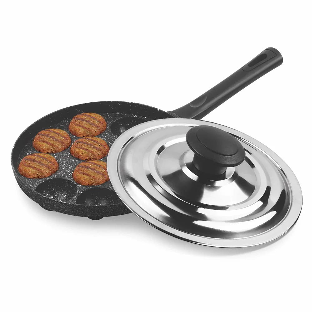 Milton Proocook Granito Non Induction Appam Patra with Stainless Steel Lid