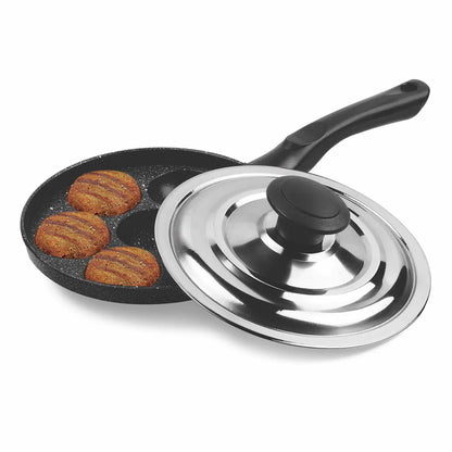 Milton Proocook Granito Non Induction Appam Patra with Stainless Steel Lid