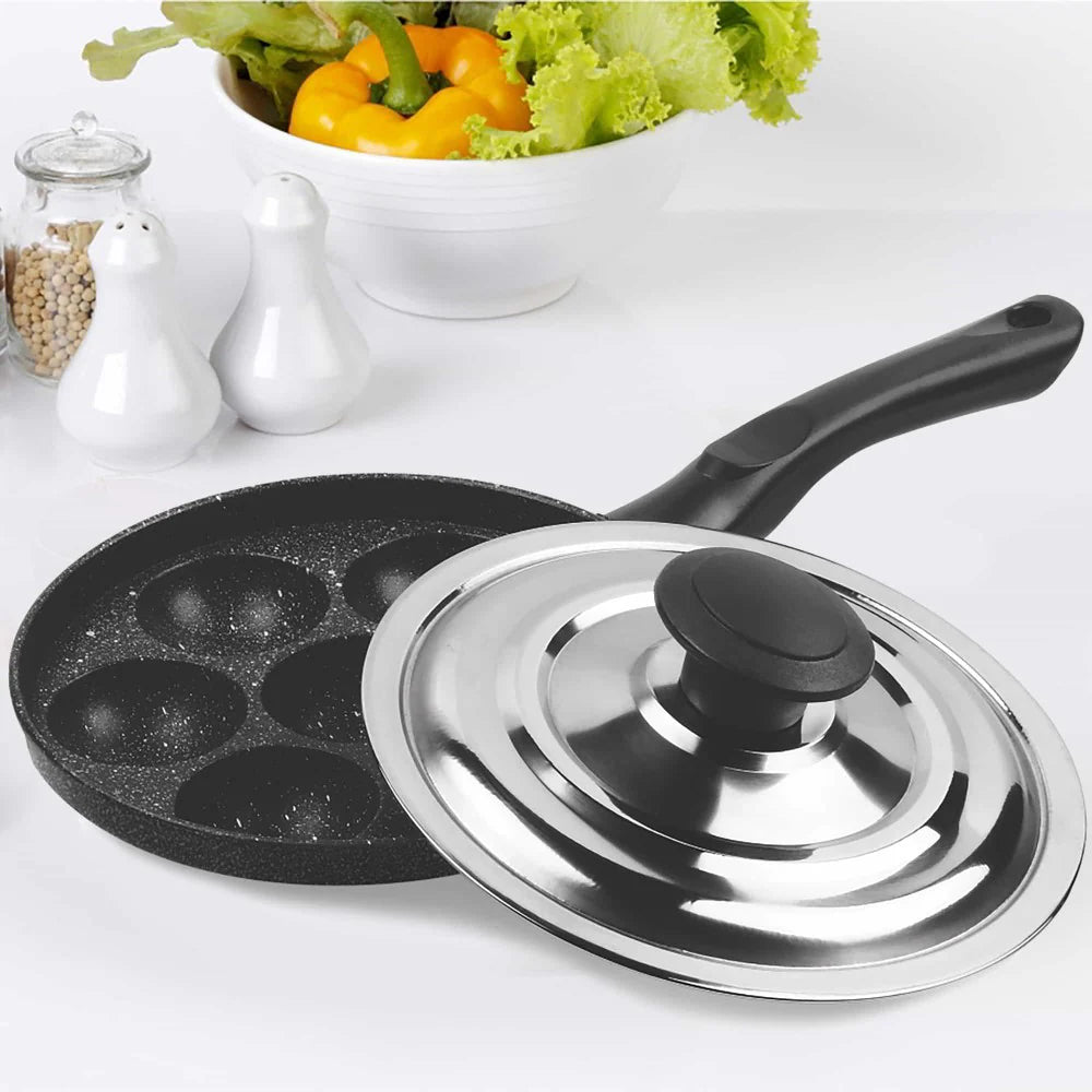 Milton Proocook Granito Non Induction Appam Patra with Stainless Steel Lid