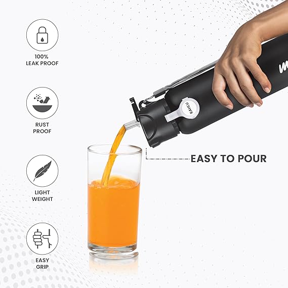 Milton Sipstar Stainless Steel Bottle with Straw 1000