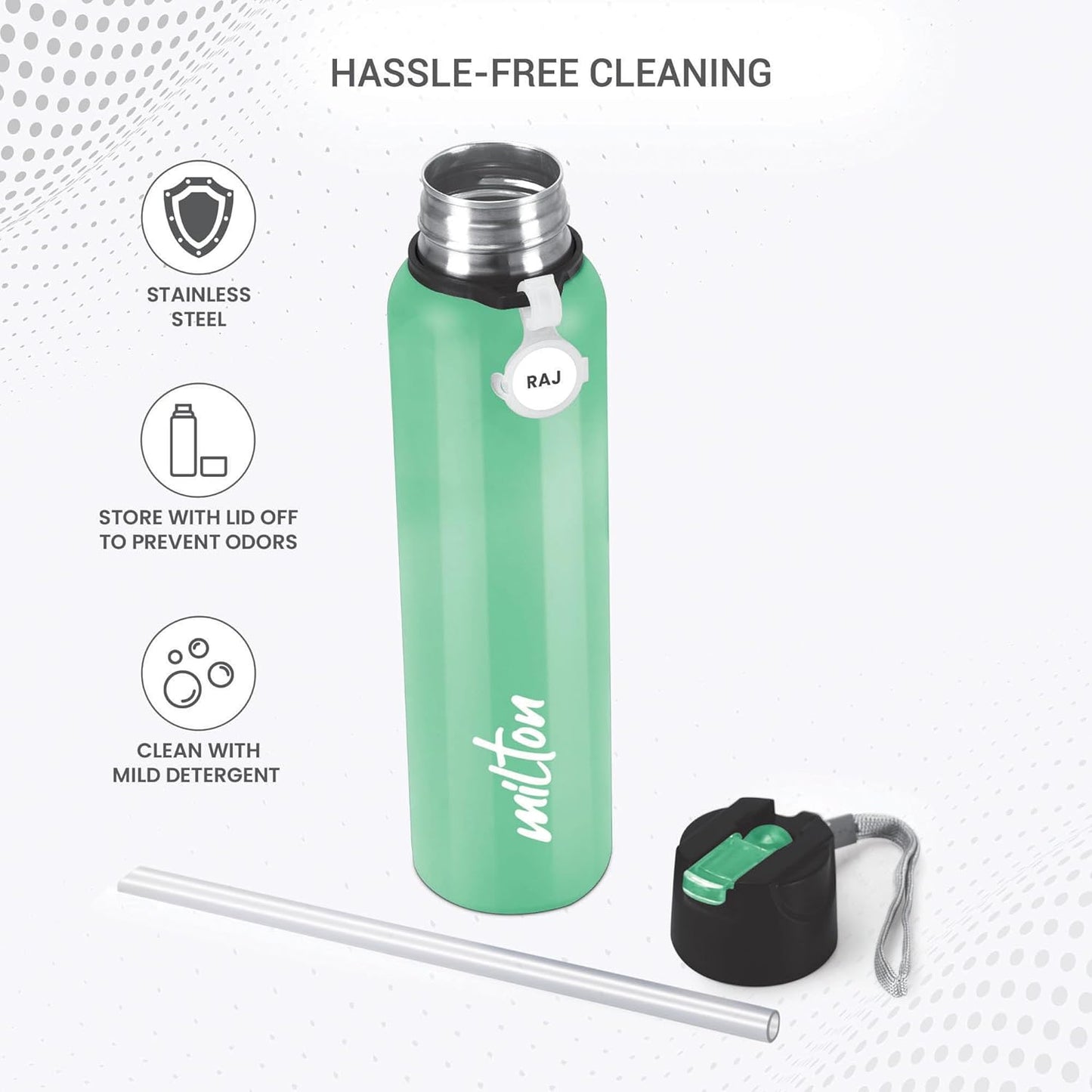 Milton Sipstar Stainless Steel Bottle with Straw 1000