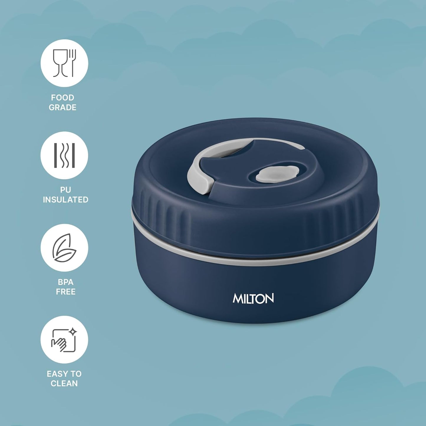 Milton Snack Box Small Container Inside Stainless Steel Outside Plastic