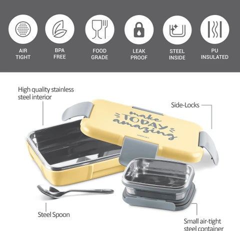 Milton Snap Lock Kids Lunch Box with Inner Container