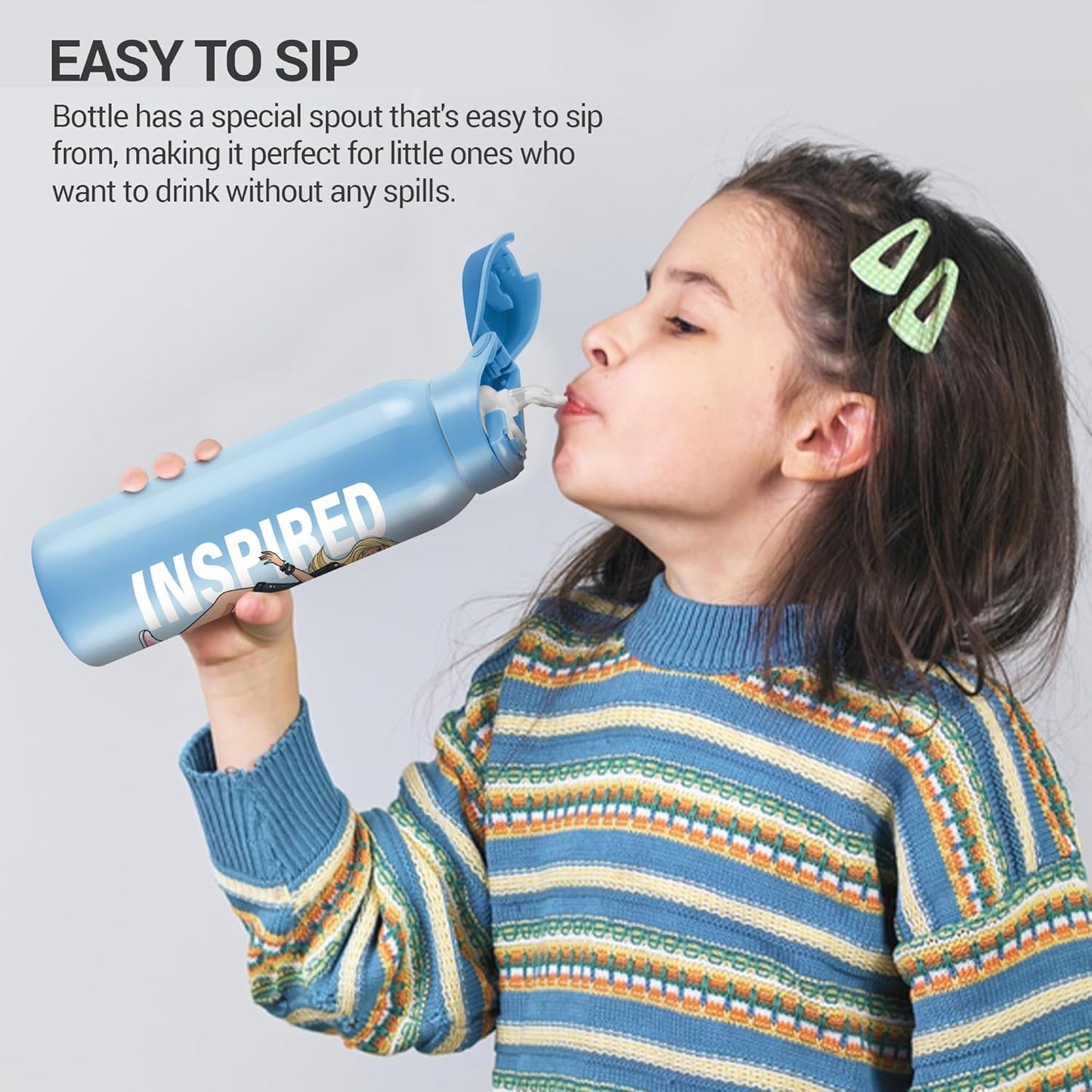 Milton Sportive Thermal Vacuum Insulated Bottle with Straw 400 (Barbie)