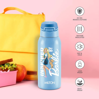 Milton Sportive Thermal Vacuum Insulated Bottle with Straw 400 (Barbie)