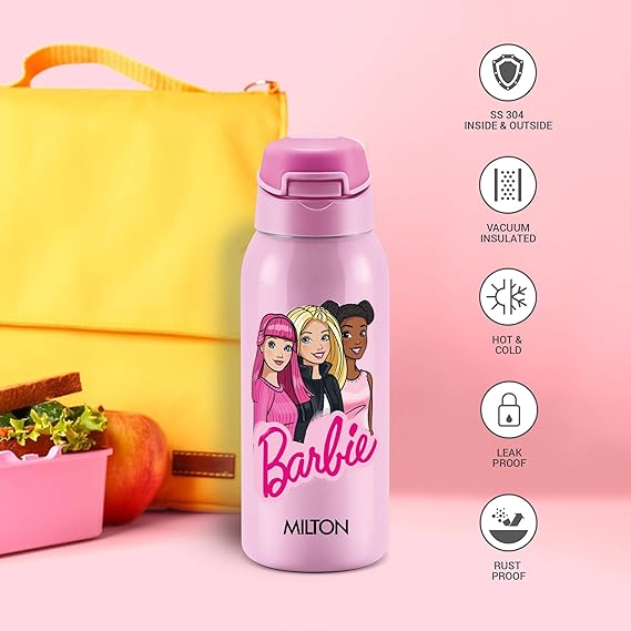Milton Sportive Thermal Vacuum Insulated Bottle with Straw 400 (Barbie)