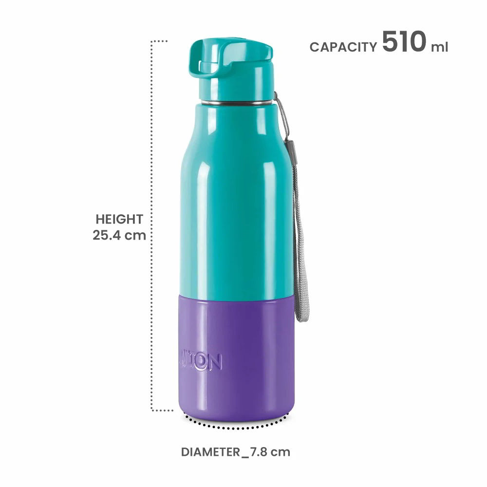 Milton Sprint 600 Stainless Steel Bottle - Outside Plastic Inside Stainless Steel