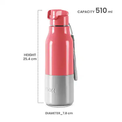 Milton Sprint 600 Stainless Steel Bottle - Outside Plastic Inside Stainless Steel