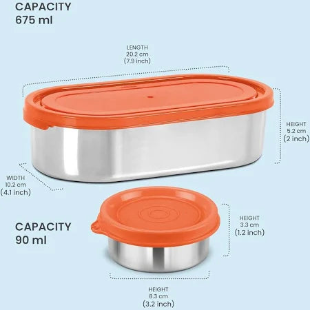 Milton Stainless Steel Refresh 600 Tiffin with Inner Container 90