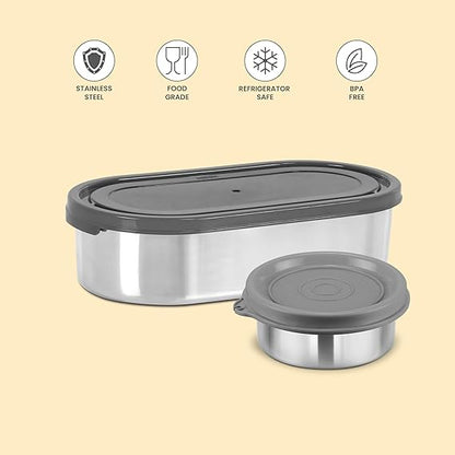 Milton Stainless Steel Refresh 600 Tiffin with Inner Container 90