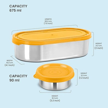 Milton Stainless Steel Refresh 600 Tiffin with Inner Container 90