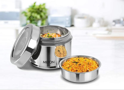 Milton Double Wall Stainless Steel Snack Container with Inner Plate