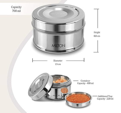 Milton Double Wall Stainless Steel Snack Container with Inner Plate