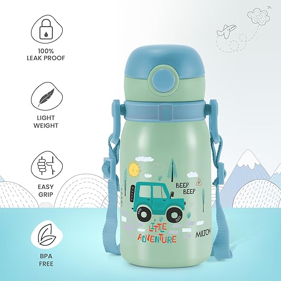 Milton Torque Stainless Steel Kids Straw Bottle 450
