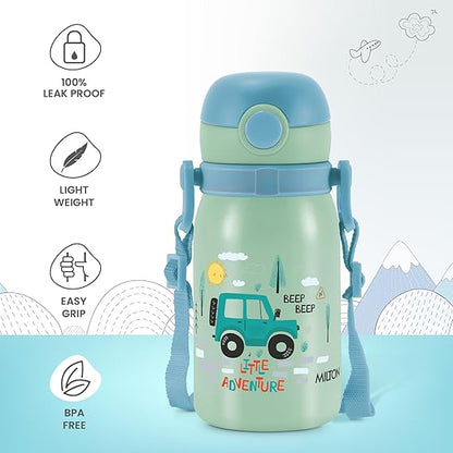Milton Torque Stainless Steel Kids Straw Bottle 450