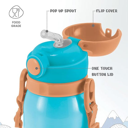 Milton Torque Stainless Steel Kids Straw Bottle 450