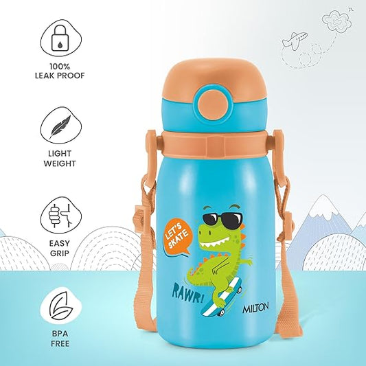 Milton Torque Stainless Steel Kids Straw Bottle 450