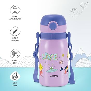 Milton Torque Stainless Steel Kids Straw Bottle 450