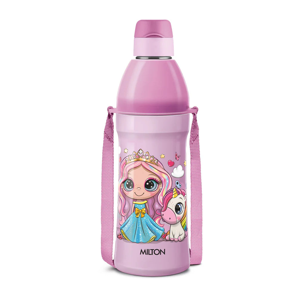 Milton Steel Benny 900 Stainless Steel Bottle - Outside Plastic Inside Stainless Steel with Straw Sipper